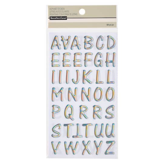Small Silver Epoxy Alphabet Stickers by Recollections&#x2122;